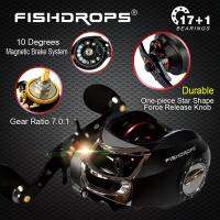 FISHDROPS Baitcasting Reel ลูกปืน18ลูกแบริ่งตกปลาคาร์พเบสตกปลามือซ้าย/ขวา7.0:1เหยื่อหล่อ Pesca De Carretilha