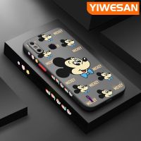 YIWESAN เคสสำหรับ4C Infinix Smart 4สมาร์ทเคส X653ลายการ์ตูนมิกกี้ดีไซน์ใหม่ขอบสี่เหลี่ยมแฟชั่นกันกระแทกเคสโทรศัพท์เนื้อแข็งกรอบซิลิโคนนิ่มคลุมทั้งหมดเคสป้องกันเลนส์กล้อง