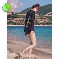 2022 2pcs Korean black swimsuit long sleeve er conservative diving suit