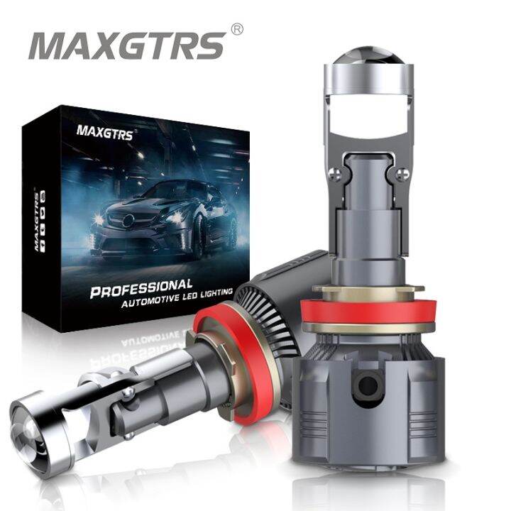MAXGTRS 2x H4 H7 H11 H8 LHD LED Headlight Mini Lens Projector 9005/9006