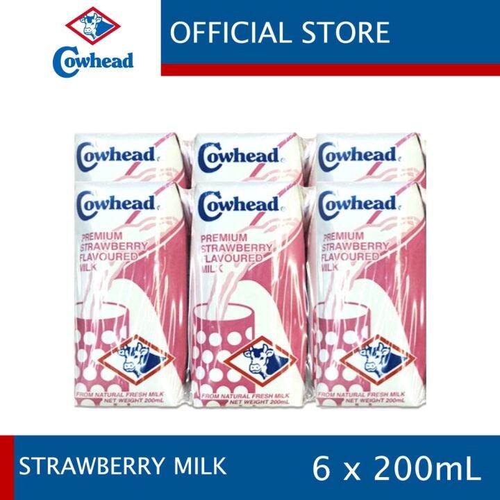 Cowhead Strawberry Milk 200mL ( Pack of 6) [Cowhead Fresh Milk UHT] Lazada PH