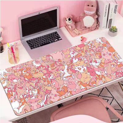 Mousepad น่ารัก Kawaii อุปกรณ์เกม แผ่นรองเมาส์กันลื่น เครื่องเกม Pokemon Mausepad Keypad 90x30 Tapis De Souris แผ่นรองโต๊ะ