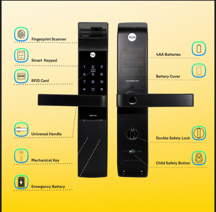 Yale YDM7116AMB (Smart Mortise Lock) Lazada.co.th