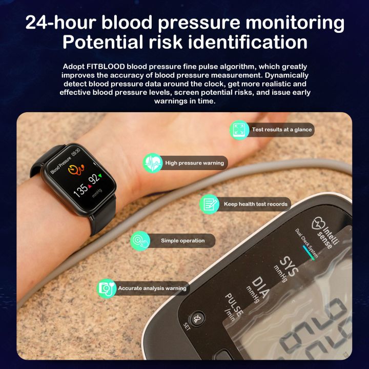 นาฬิกาอัจฉริยะ-xiaomi-วัดระดับน้ำตาลในเลือดแบบไม่ล่วงล้ำสมาร์ทวอท์ชเครื่องวัดชีพจร-ecg-ของผู้ชายกันน้ำสำหรับกีฬา-hd-ขนาด1-91นิ้ว