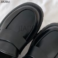 COD Size 35-43 Korea Fashion Platform Mary Jane Shoes High Quality Plus Size Womens Shoes British Style Retro Student Leather Shoes Black High Heel School Shoes for Teenage Girls Japanese JK Uniform Shoes Cute Lolita Slip-on Flat Shoes Soft Sole Doll S