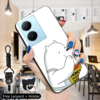 เคสโทรศัพท์สำหรับ Vivo V29 5G Y78 Y78 5G + 5G เคสยางกันกระแทก TPU น่ารักอ่านหนังสือกินคุกกี้ B เคสนิ่มสีขาวเคสเคสครอบโทรศัพท์ซิลิโคนขอบนิ่มสายคล้องแหวนใส่นิ้ว