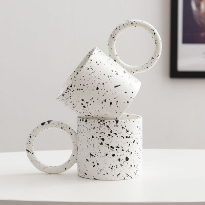 JOYLOVE Nordic Coffee Mugs Ins With Big Handgrip Ceramics Water Tea Cups Milk Breakfast Drinkware Coffeeware
