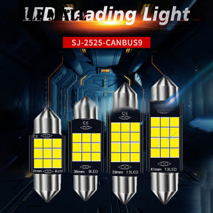 ขายหลอดไฟ-led-10ชิ้นโคมไฟหลังคา-canbus-ปลายสองด้าน1260-9w-900lm-อะไหล่ไฟอ่านหนังสือภายในความสว่างสูง