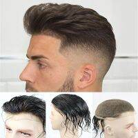 Full Swiss Lace Men Brazilian Human Hair toupee Natural looking Hairline Men wig Remy Human Hair Lace Toupee Replacements ของขวัญ ของขวัญ