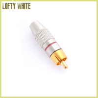 Lofty อะแดปเตอร์สายวิดีโอปลั๊กตัวผู้ RCA หัวแจ็กเสียง2ชิ้น/ชุดตัวเชื่อมชุบทอง