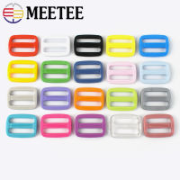 50100Pcs Meetee 152025mm Color Plastic Slider Tri-Glide Adjustable Buckles for Webbing Luggage Shoes Clothes Straps Accessory