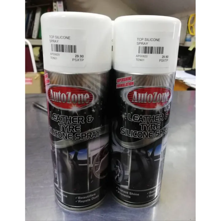 READY STOCK MALAYSIA AUTOZONE LEATHER & TYRE SILICONE SPRAY INSTANT SHINE DUST WATER REPELLENT