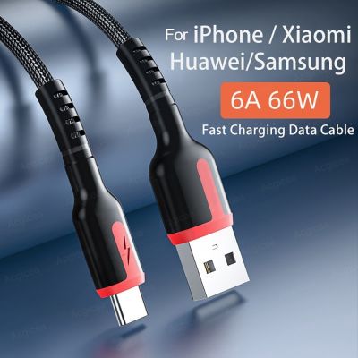 [HOT RUXMMMLHJ 566] สาย USB Type C 6A,USB ไมโคร USB ชาร์จเร็วสายสำหรับ Iphone 11 Pro Xiaomi 12 Pro Huawei Mate 40 30 USB Samsung USB C สายดาต้า