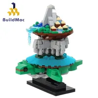 Buildmoc ผู้เชี่ยวชาญด้านครีเอทีฟ Disworld Turtle Great Atuin Tower ประติมากรรมจลน์หมุนของเล่นเด็กศึกษาบล็อกตัวต่อ