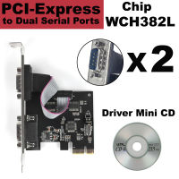 PCIe Serial Card PCI-Express to Dual Serial Ports RS232 Interface Expansion Card DB9 (PCI-E to 2xRS232 Chip model: WCH382L)