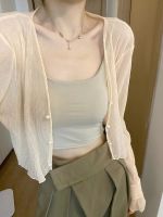 original Uniqlo New Fashion Sunscreen ice silk chiffon cardigan womens shawl in summer with skirt and knitted blouse French fairy tulle top