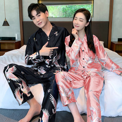 Luxury Pajama Satin Pajamas Sets Couple Sleepwear Set Pijama Lover Night Suit Male Female Casual Home Clothing Youth Wear