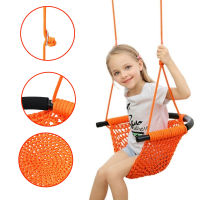 Kids Weaving Swing Seat Rope Net Hammock Baby Family Hanging Chair for Outdoor Garden Backyard Toys Porch Hanging Seat