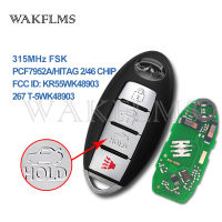 【❉HOT SALE❉】 qiukekang81481 Kunci Remote Mobil อัจฉริยะ4ปุ่ม315Mhz สำหรับ Infiniti G25 G35 G37 Q60 2007 2011 2009 2012ด้วย Pcf7952a ชิป Kr55wk48903