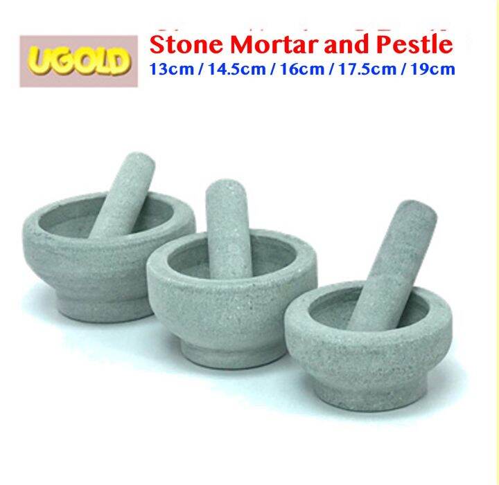 Granite Stone Mortar And Pestle Set 13cm / 14.5cm / 16cm / 17.5cm