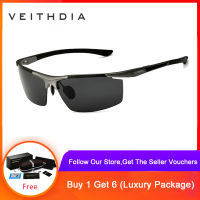 VEITHDIA แว่นกันแดด Polarized ผลิตจากวัสดุแมกนีเซียมอลูมิเนียม แว่นตากันแดด แว่นโพลาไรซ์ ผู้ชาย – 6588