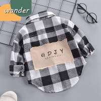 WANDER เสื้อเด็กผุ้ชาย เสื้อแขนยาวเด็ก เสื้อคลุมคาร์ดิแกน เสื้อเชิ้ตลายสก็อตเด็ก เสื้อผ้าฤดูใบไม้ร่วงแฟชั่นเด็กผู้ชาย เสื้อเชิ้ตเด็ก23715