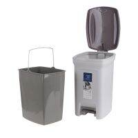 CEA ถังขยะ Micronware รุ่น 5669 แบบเท้าเหยียบ Dust Bin ความจุ 18 ลิตร ปราศจากสารก่อมะเร็ง (BPA Free) สีเทา/ครีม ที่ใส่ขยะ  Trash bin