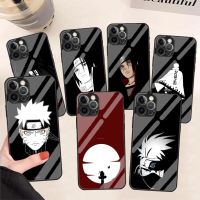 Naruto anime Black background Glass Phone Case For 11 13 Mini 12 Pro Max 7 Plus 8 X XR XS SE 2020 Cover Fundas Coque