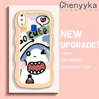 Chenyyka เคสสำหรับ VIVO Y91 Y95 Y91i เคสการ์ตูตูนน่ารัก ฉลามใหม่มาการองลูกคลื่นเคสมือถือกันกระแทกใสนิ่มเคสโปร่งใส กล้องถ่ายรูปฝาครอบป้องกันซิลิกาเจลที่สร้างสรรค์