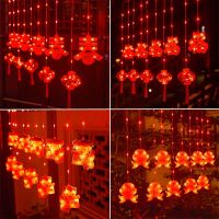 ☑ ?Ready Stock?2023 Red Lantern Chinese Knot LED String Lights 220V Wedding Decorations Colored Lantern Flashing String Chinese New Year Decor LED curtain light Fairy Lights Hanging Lamp String Night Lightings CNY festival Light