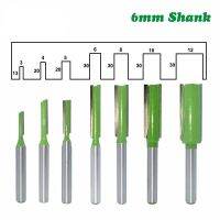 1pcs 6mm Shank ตรงบิตทังสเตนคาร์ไบด์เหล็กขลุ่ยคู่คู่เราเตอร์บิตเครื่องตัดไม้สําหรับงานไม้เครื่องมือ