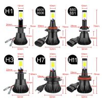 (Spot Goods) 2Pcs ไฟ LED รถ H9 H11 H7 HB3 9005 9006 H8 880 881 H3 H1 LED ไฟหน้าหลอดไฟ Dual Color รถหมอกโคมไฟสีขาวสีเหลืองแนะนำ Order 、.