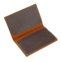 Genuine Leather Credit ID Card Holder Name Card Holder Vintage Design Crazy Horse Leather Business Mini Slim Wallet