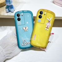 เคสโทรศัพท์แฟชั่นพร้อมดอกสว่านปลอกโทรศัพท์มือถือ VIVO V29 5G VivoV29 Pro 5G 2023เคสถุงลมรับแรงกระแทกกระต่ายแบบรวมทุกอย่างปกป้องเลนส์กล้อง TPU ผิวนุ่มโปร่งใส