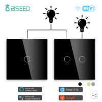 BSEED 1 / 2Gang Wifi Touch Switches สวิตช์ผนังอัจฉริยะ 2Way Tuya Smart Life Google Alexa Yandex App Control Glass Panel 2Pack