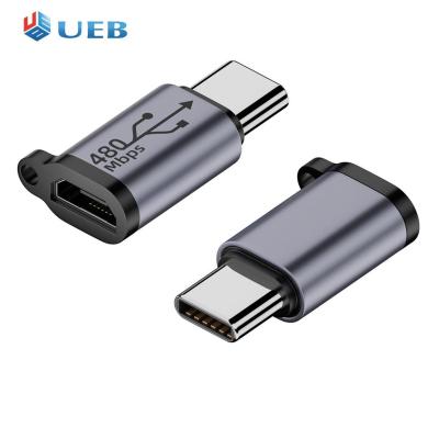 ตัวแปลง USB Type C ตัวเมียเป็น Micro USB/มินิ2ชิ้นตัวแปลงไมโคร USB ตัวผู้ตัวเมียเป็น Micro USB ชนิด C 2A 5V สำหรับโทรศัพท์/แท็บเล็ต/พีซี