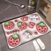 3D three-dimensional floor mat flower soft diatom mud bathroom absorbent toilet non-slip mat kitchen toilet dirty-resistant mat