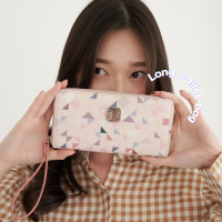 PERF กระเป๋าสตางค์ใบยาว (Wallet bag) ลาย Triangle pastel