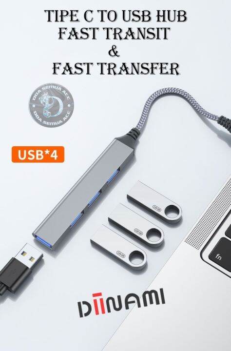 DSA Kabel data G05 Kabel Adapter USB Hub Type C Cable Multi Port 4 in 1 ...