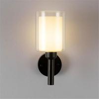 Industrial Wall Sconce with Glass Shade,Vintage Style Wall Lamp Farmhouse Wall Light Fixtures for Bathroom Bedroom