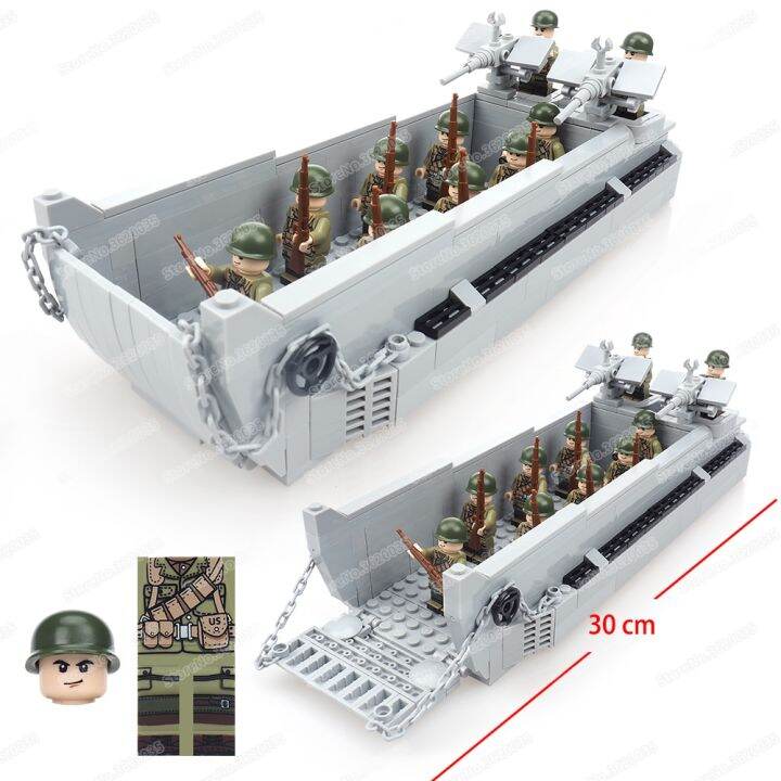 การลงจอดยาน-lcvp-ทหารบล็อคก่อสร้าง-ww2ร่างทหารการรบพิเศษของเล่นเด็กผู้ชายของขวัญเด็กแบบจำลองกองทัพ