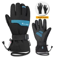 WEST BIKING 2 Pairs Suit Ski Gloves Winter Super Warm 3M Thinsulate Snowmobile Touch Screen Motorcycle Cycling Sports Gloves