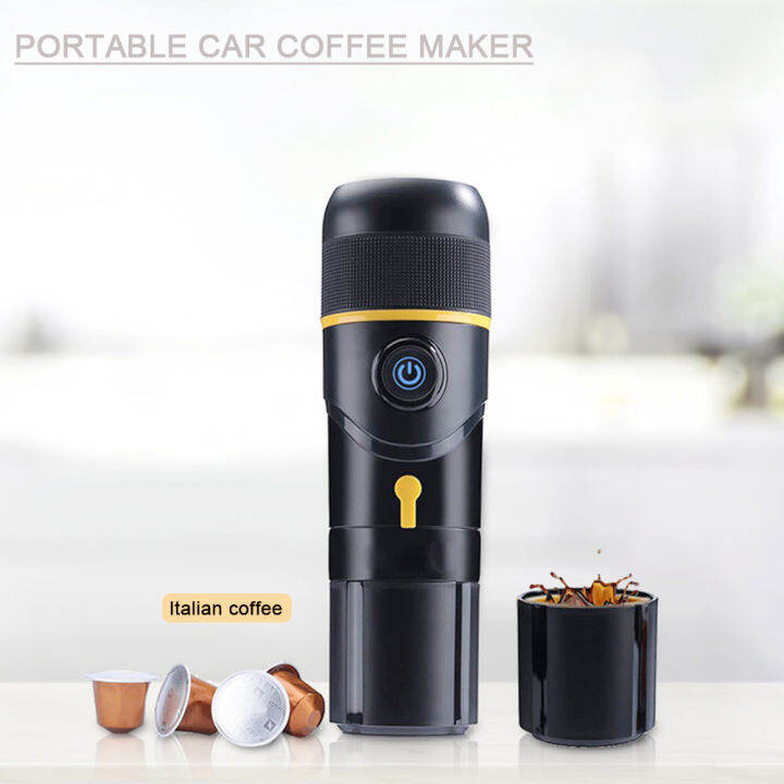 เครื่องชงกาแฟแบบพกพาสำหรับรถยนต์-dc12v-แสดงเครื่องชงกาแฟ-nespresso-dolcegusto-capsule-espresso-coffee-powder