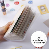 【CW】40sheets Pocket A6 Storage Book Sticker Card Holder Portable Transparent Folder Collection Photo Storage Case School Stationery