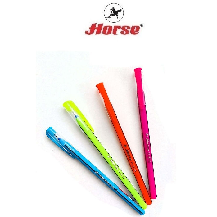 horse-ตราม้า-ปากกาลูกลื่น-0-7-mm-h-615-หมึกน้ำเงิน-จำนวน-1-ด้าม-คละสี
