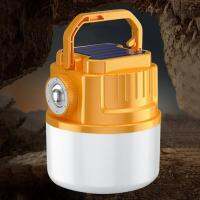 18650 Lithium Battery Portable Flashlights USB Rechargeable 4 Modes Solar LED Lantern Light Last Up To 6H for Outdoor Hiking BBQ