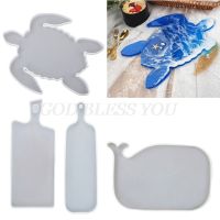 4Pcs Beach Theme DIY Tortoise Whale Tray Resin Casting Molds Kit Serving Tray Plate Coaster Silicone Molds Craft Tools Drop Ship