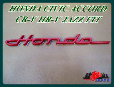 LOGO EMBLEM "RED" with for HONDA CIVIC ACCORD CR-V HR-V JAZZ FIT (1 PC.) // โลโก้ ตัวอักษร สติ๊กเกอร์ ติดรถ  สีแดง สินค้าคุณภาพดี