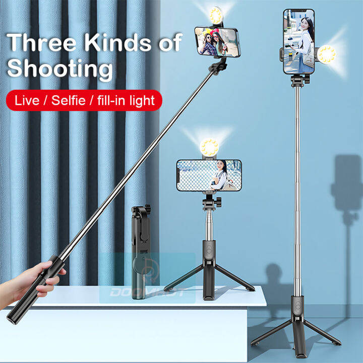 doomhot-selfie-stick-led-เติมแสง-selfie-stick-แบบพกพาตัวยึดแบบยืดได้ขาตตั้งเดสก์ท็อป-selfie-stick-anti-shake-stabilizer-ปรับ360-เคสไอแพดแบบตั้งได้ผู้ถือ-self-วัตถุโบราณเวลา-rod