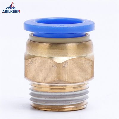 PC Air Pneumatic Fitting C Type Quick Connector 4mm 6mm Hose Tube Quick Coupling Brass Fitting Male Thread Air Pipe Connector Pipe Fittings Accessorie